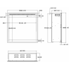 Wkład AFLAMO 3D 60x60 cm, wkład elektryczny LED do zabudowy AFLAMO PLUS + DŹWIĘK