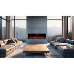 ELITE 153 cm Kominek elektryczny LED ścienny i do zabudowy AFLAMO + DŹWIĘK