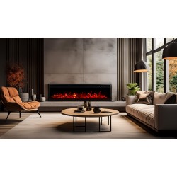 ROYAL PRO 140 cm, Kominek elektryczny ścienny i do zabudowy AFLAMO z dźwiękiem