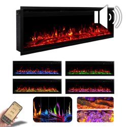 ROYAL PRO 160 cm, Kominek elektryczny ścienny i do zabudowy AFLAMO z dźwiękiem