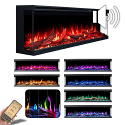 Unique PRO 120 cm, Kominek elektryczny LED do zabudowy AFLAMO