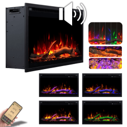 Wkład AFLAMO 3D 45x90 cm, wkład elektryczny LED do zabudowy AFLAMO PLUS + DŹWIĘK